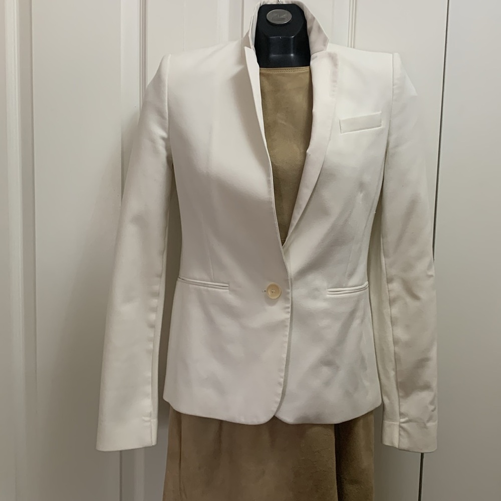 BCBG MAXAZRIA Creamy White KAMRYN Blazer Tux Notch Lapel XS